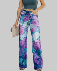 Women's Diagonal Cloth Printed Jeans - Modestly Vogue 