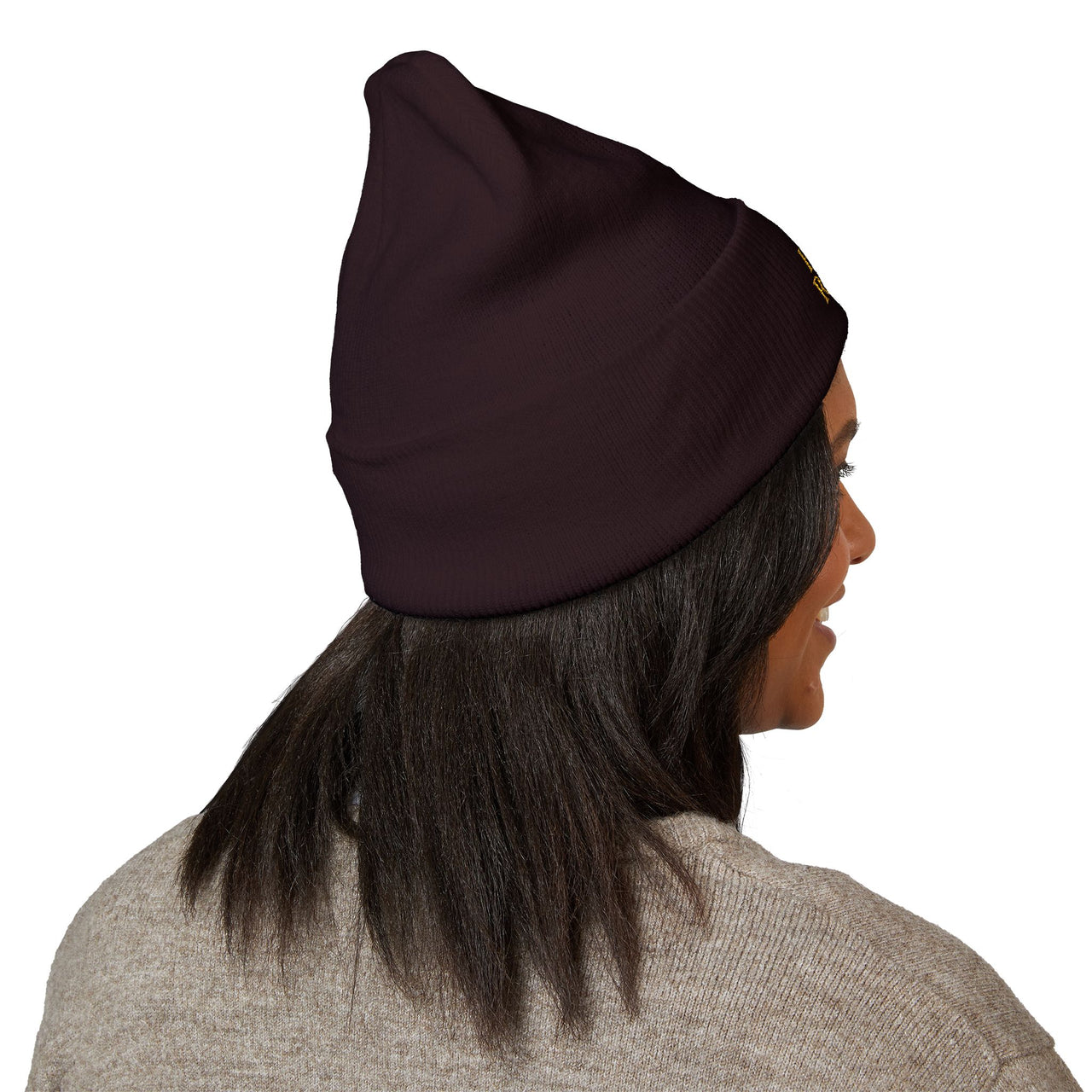 Hijabi Royalty™ Embroidered Beanie — Classic Cuffed Winter Hat