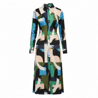 LONG SLEEVE RUCHED SHIRT DRESS - Modestly Vogue 