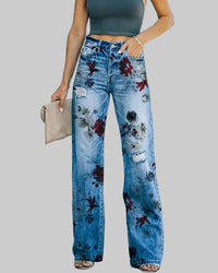 Women's Diagonal Cloth Printed Jeans - Modestly Vogue 