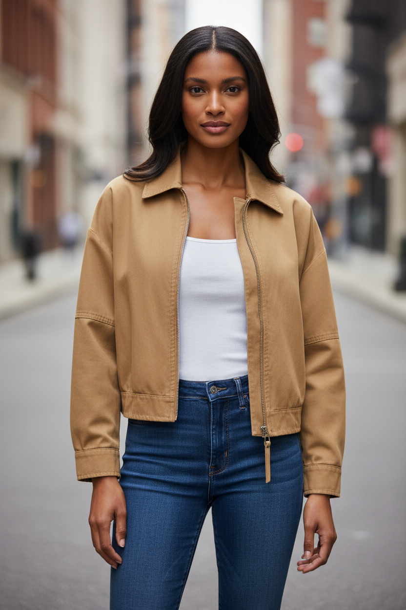 COLLARED OVERSIZED JACKET - Modestly Vogue 