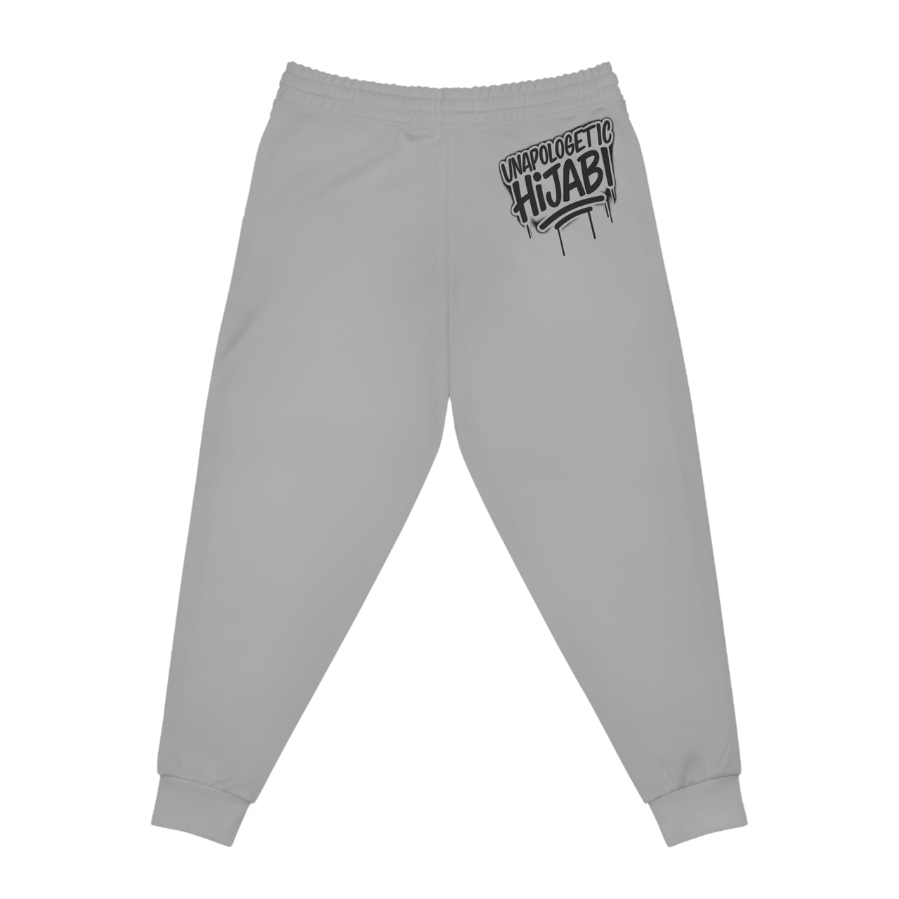Athletic Joggers — Grey "Unapologetic Hijabi" Graphic Streetwear Sweatpants