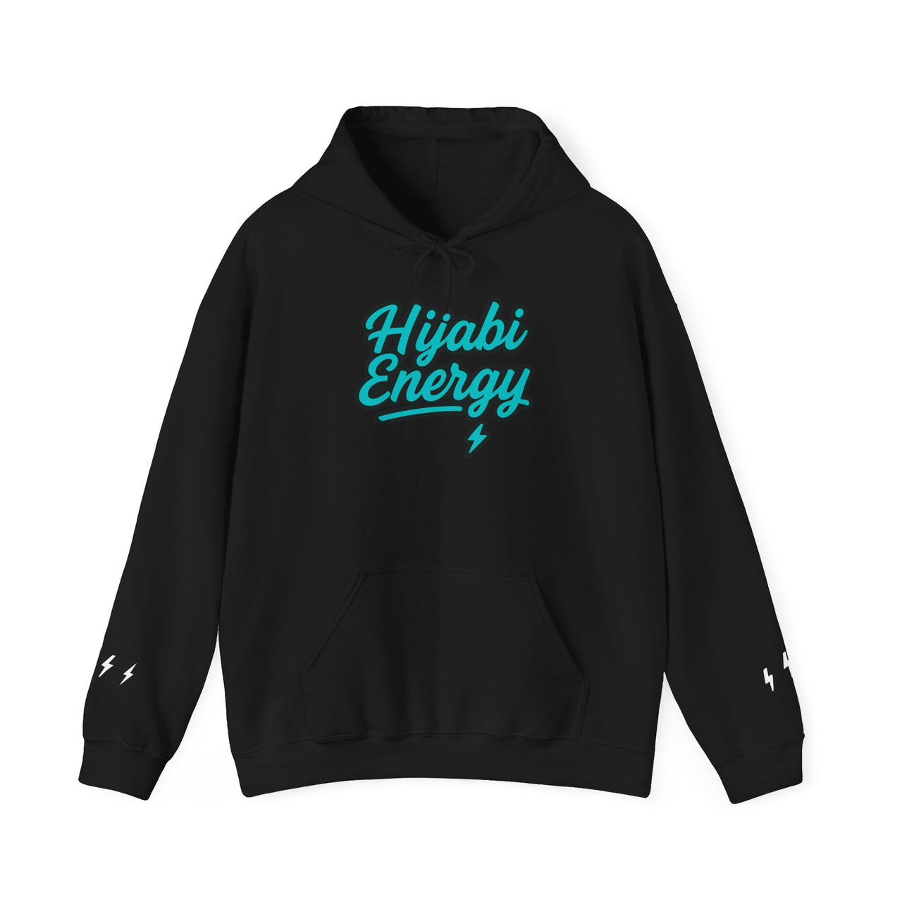 Hijabi Energy™  Hoodie — Bold Gold Script Hooded Sweatshirt
