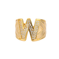 Personalized Gold Stone Initial Ring | Modestly Vogue - Modestly Vogue 