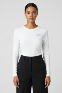 'LEM' Essential Edit Long Sleeve Tee | Blue Mist - Modestly Vogue 