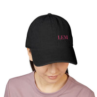 LEM Black Denim Hat – Embroidered Baseball Cap - Modestly Vogue 