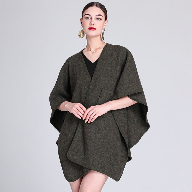 Chic Shawl Cape Poncho | Fashionable Outerwear Cape - Modestly Vogue 