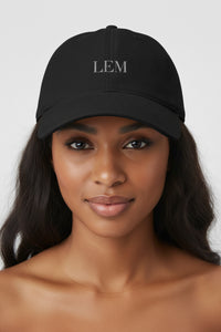 LEM Studio Swim Black Denim Hat – Embroidered Baseball Cap