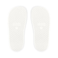 Women's Removable-Strap Slide Sandals Hijabi Royalty™ — Adjustable White Faux-Leather Pool & Casual Slides