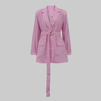 Cotton Cardigan Short Dress with Polo Collar & Lace-up Shirt Style - Modestly Vogue 