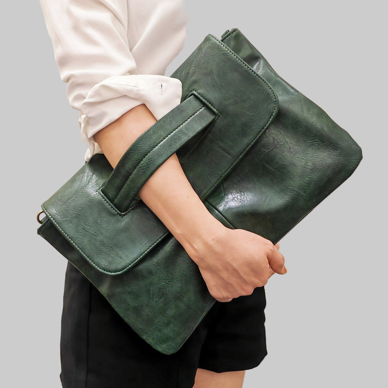 Stylish Large Capacity Crossbody Clutch | PU Leather Shoulder Bag - Modestly Vogue 