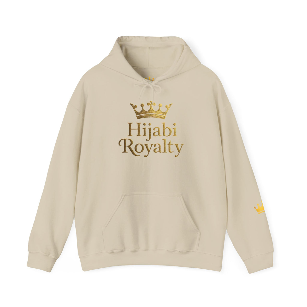 Hijabi Royalty™ Hoodie — Bold Gold Script Hooded Sweatshirt