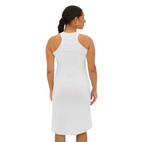 White Racerback Layering Athletic Dress — Hijabi Energy Minimal Script