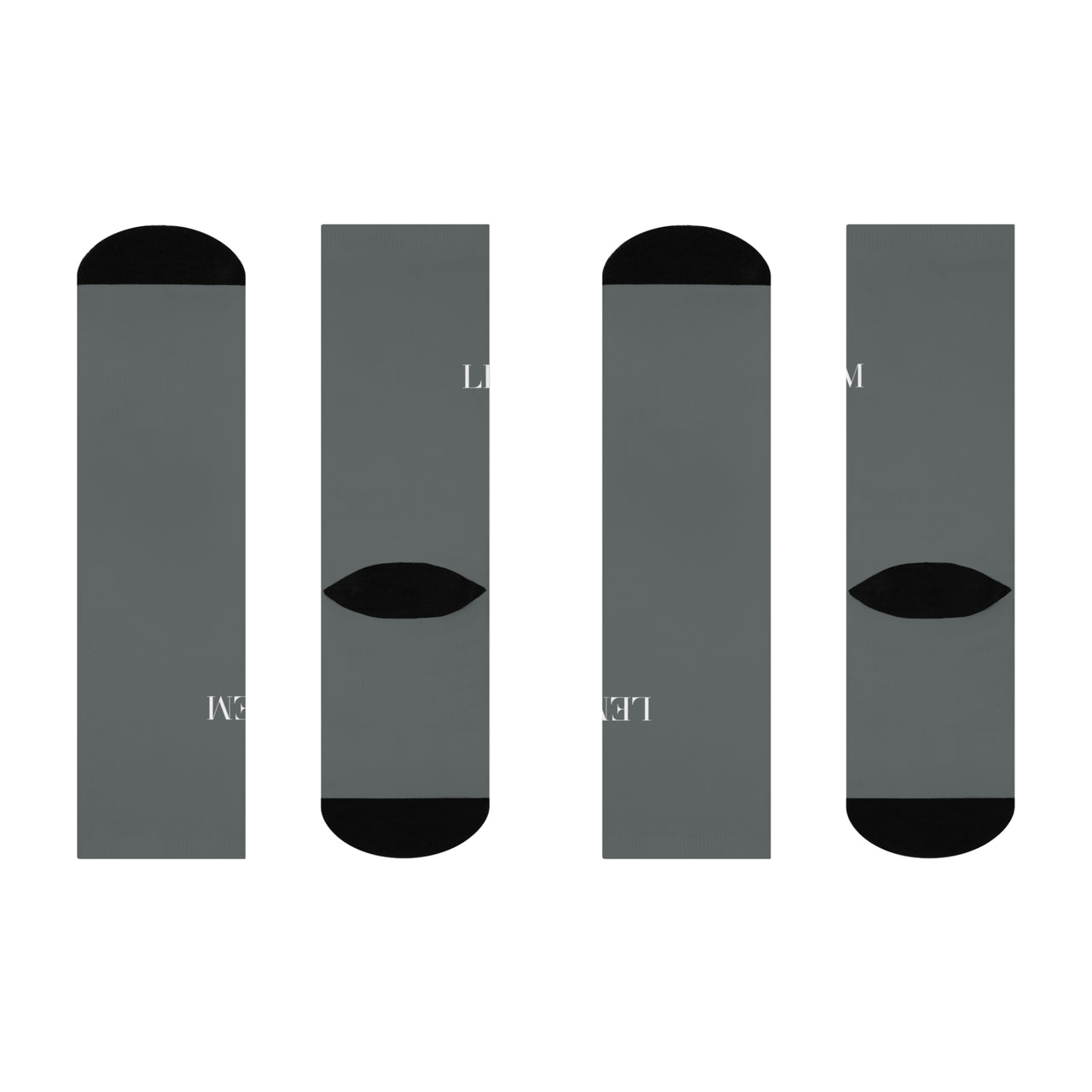 LEM™ Grey Signature  Cushioned Crew Socks - Modestly Vogue 