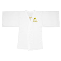 Hijabi Royalty™ Bridal Edition Kimono Robe – Luxury Spa Long Sleeve Robe with Crown Logo