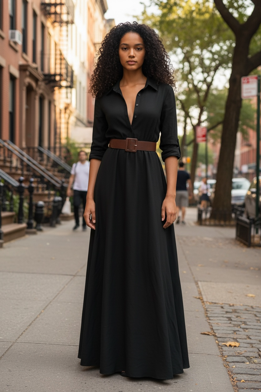 Full Size Ruched Long Sleeve Maxi Dress Plus Size - Modestly Vogue 