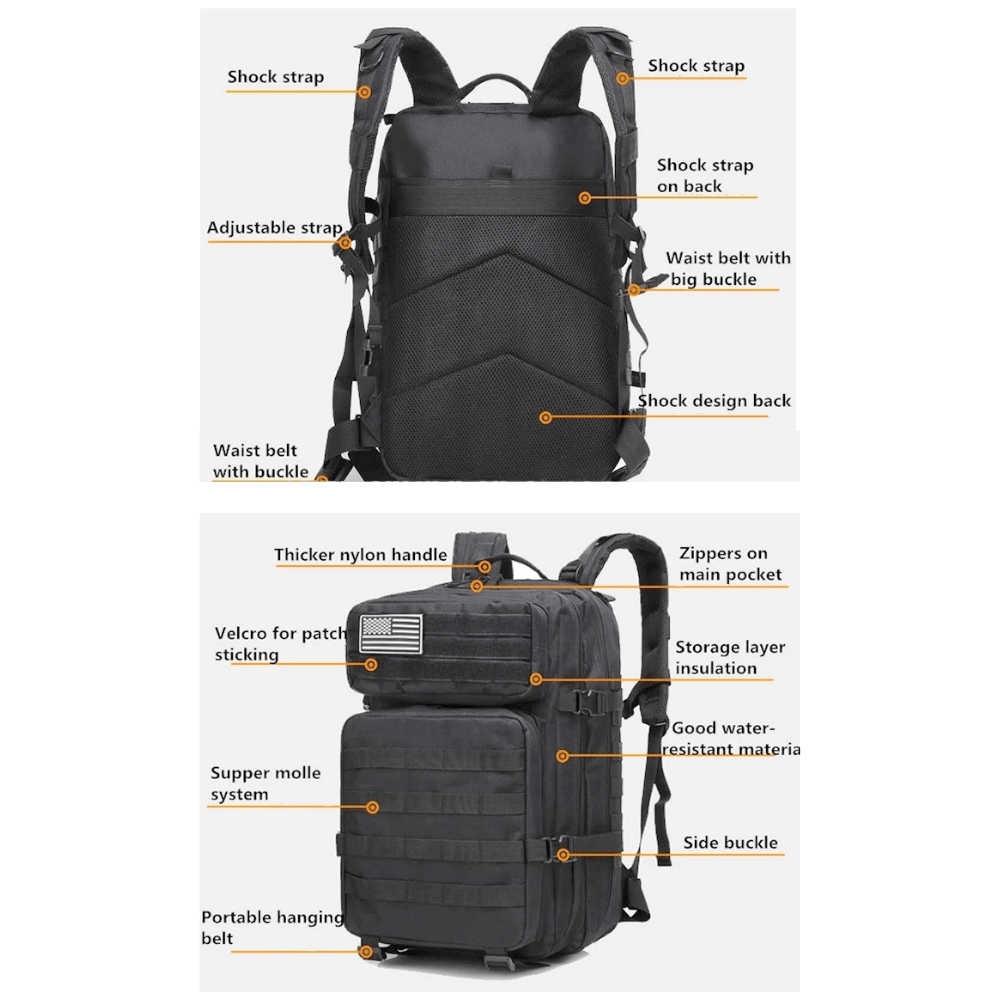Tactical 45L MOLLE Rucksack Backpack – Military Outdoor Pack
