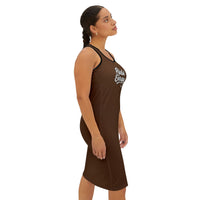 Brown Racerback Layering Athletic Dress — Hijabi Energy Minimal Script