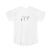 Logo Hijabi Energy Long Body Tee — Streetwear Muslimah Graphic T-Shirt