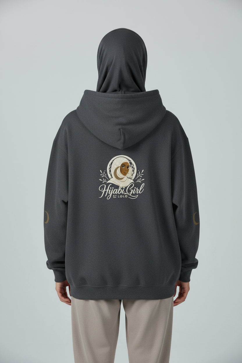 Grey Women's Hijabi Girl™ Hoodie – Cozy Streetwear Sweatshirt - Modestly Vogue 