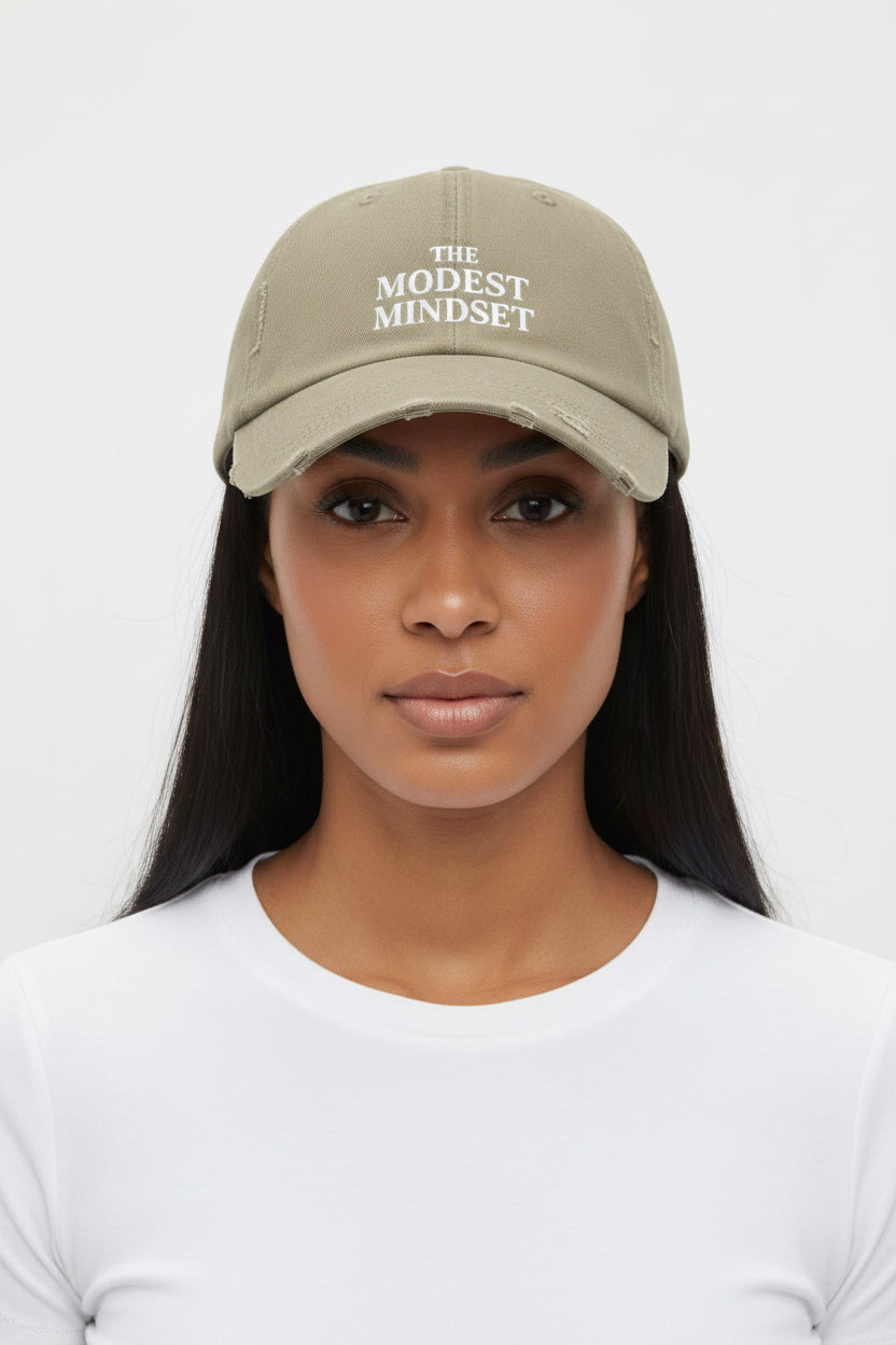 Distressed Cap – The Modest Mindset™ Inspirational Hat for Everyday Style