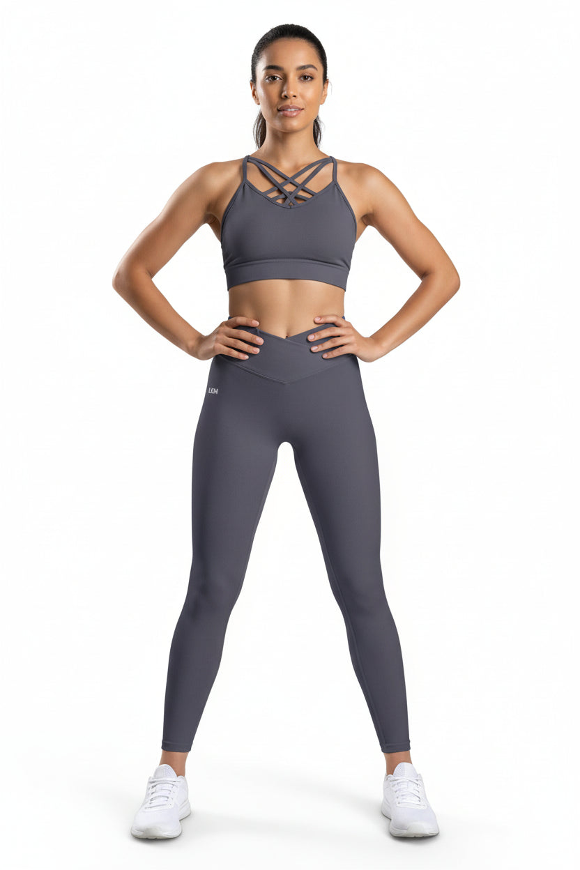 LEM High-Waist Luxe Leggings — V-Front Seam Performance Yoga Pants - Modestly Vogue 