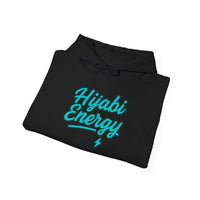 Hijabi Energy™  Hoodie — Bold Gold Script Hooded Sweatshirt