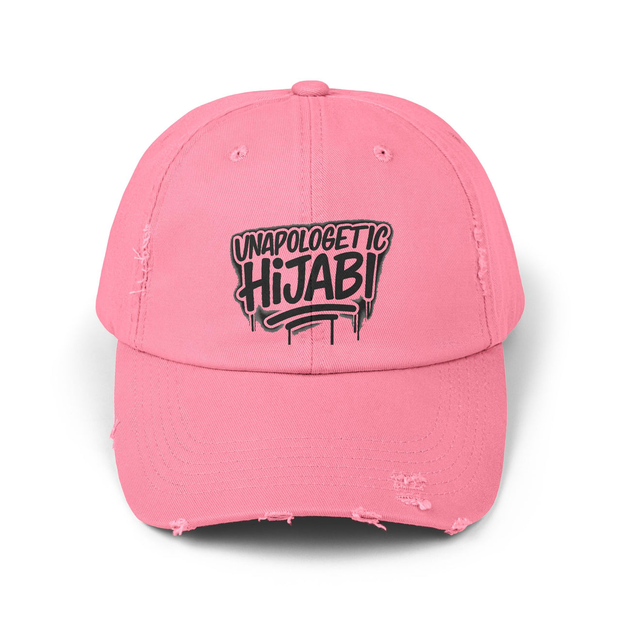 Unapologetic Hijabi Distressed Cap - Hijabi Girl Statement Baseball Hat