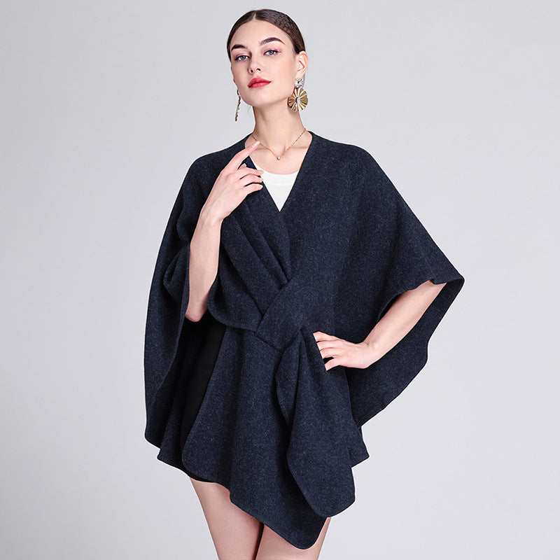 Chic Shawl Cape Poncho | Fashionable Outerwear Cape - Modestly Vogue 