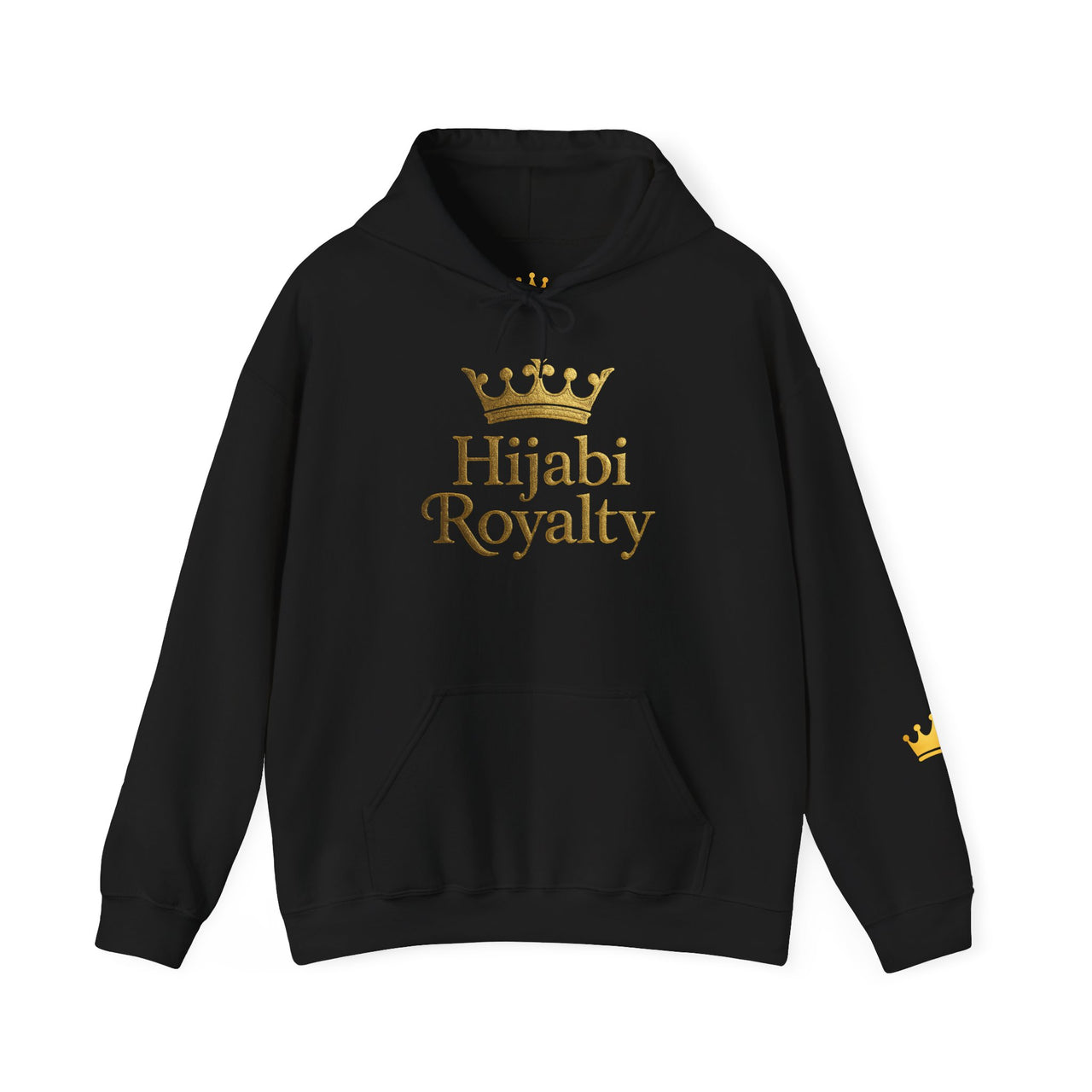 Hijabi Royalty™ Hoodie — Bold Gold Script Hooded Sweatshirt