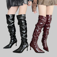 Autumn Stiletto Heel Over The Knee Boots | High Heel Fashion - Modestly Vogue 