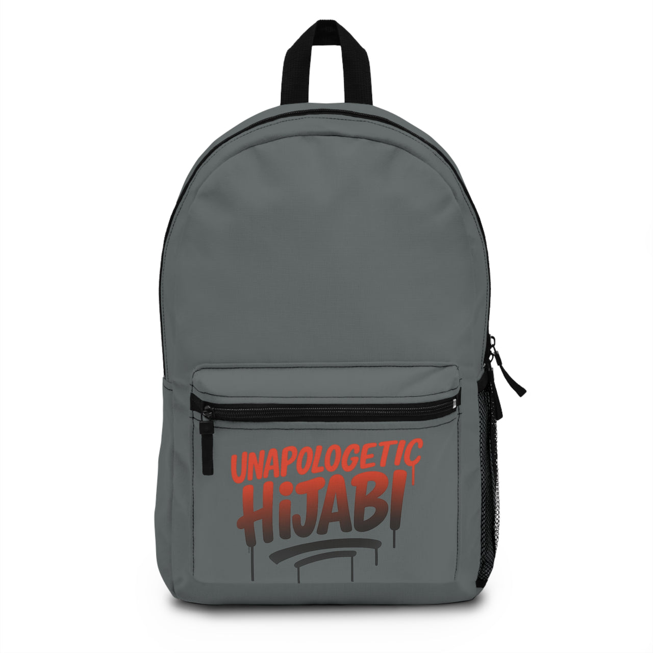 Grey Unapologetic Hijabi™ Personalized Monogram Backpack for School & Travel - Modestly Vogue 