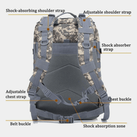 Tactical 45L MOLLE Rucksack Backpack – Military Outdoor Pack