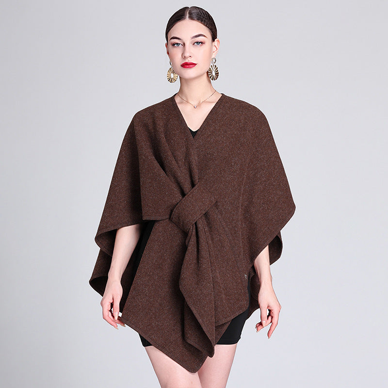 Chic Shawl Cape Poncho | Fashionable Outerwear Cape - Modestly Vogue 