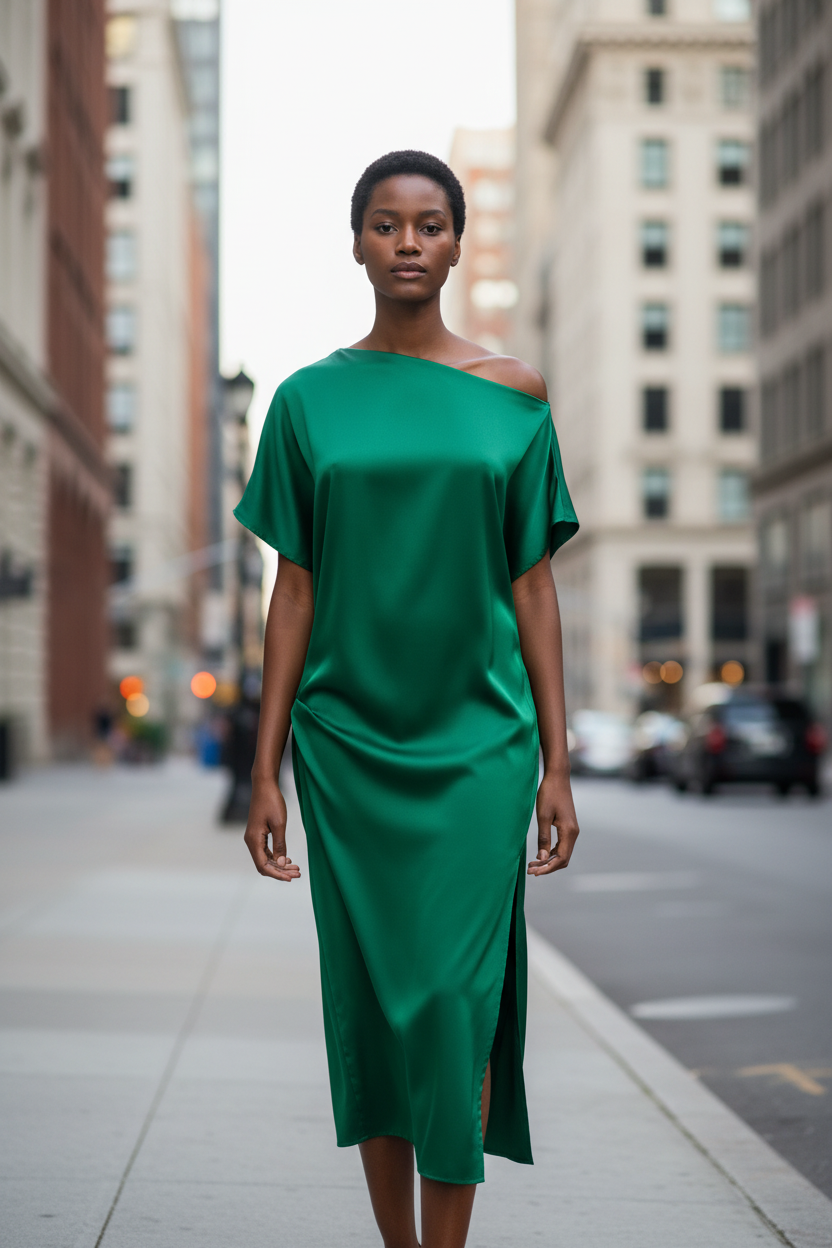 Women’s Yellow Satin Maxi Dress – Elegant Summer Style - Modestly Vogue 