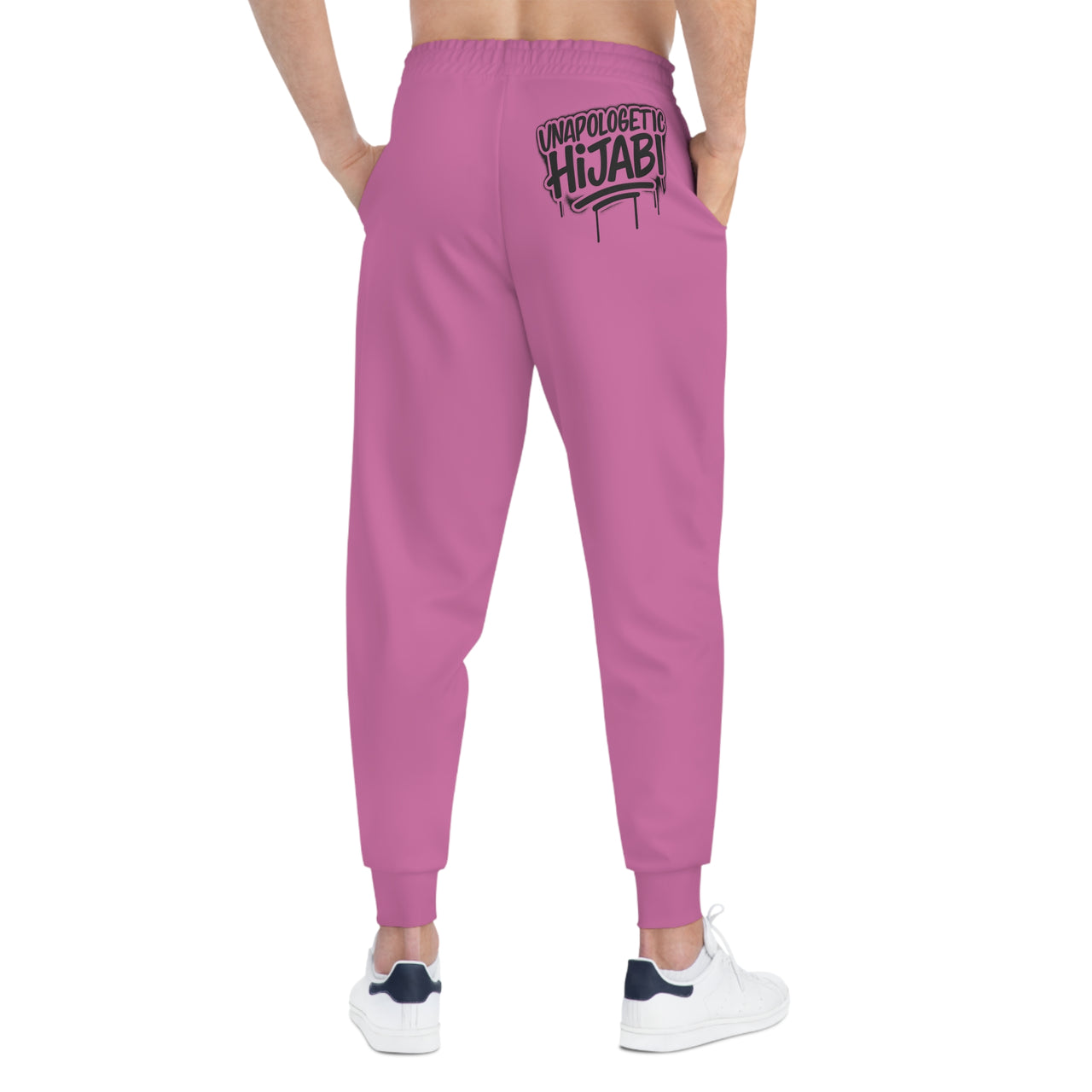 Athletic Joggers —Pink "Unapologetic Hijabi" Graphic Streetwear Sweatpants