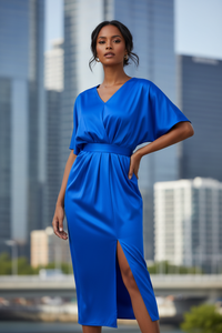 Satin Dress Ball Gown Satin  Maxi Dress - Modestly Vogue 