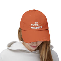 Unisex Distressed Cap – Modest Mindset Inspirational Hat for Everyday Style