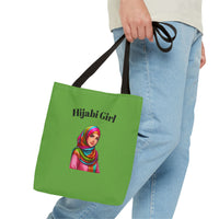 Colorful Hijabi Girl Tote Bag - Stylish and Functional for Every Occasion GREEN - Modestly Vogue 