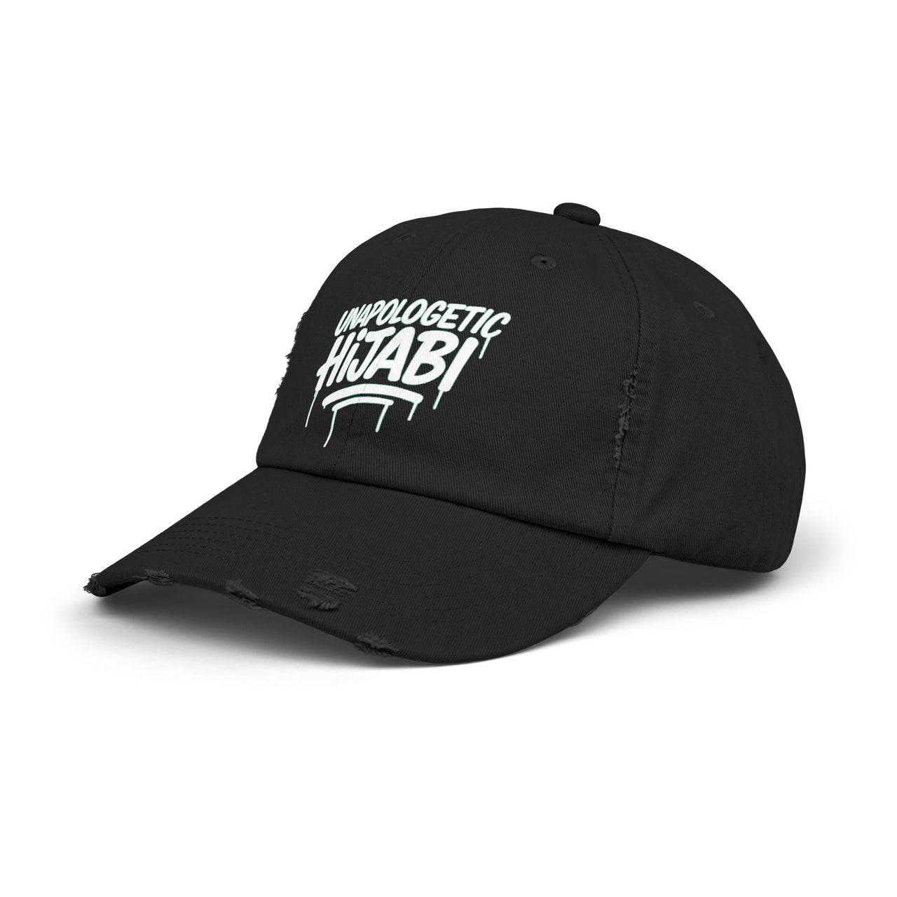 Unapologetic Hijabi Distressed Cap - Hijabi Girl Statement Baseball Hat - Modestly Vogue 