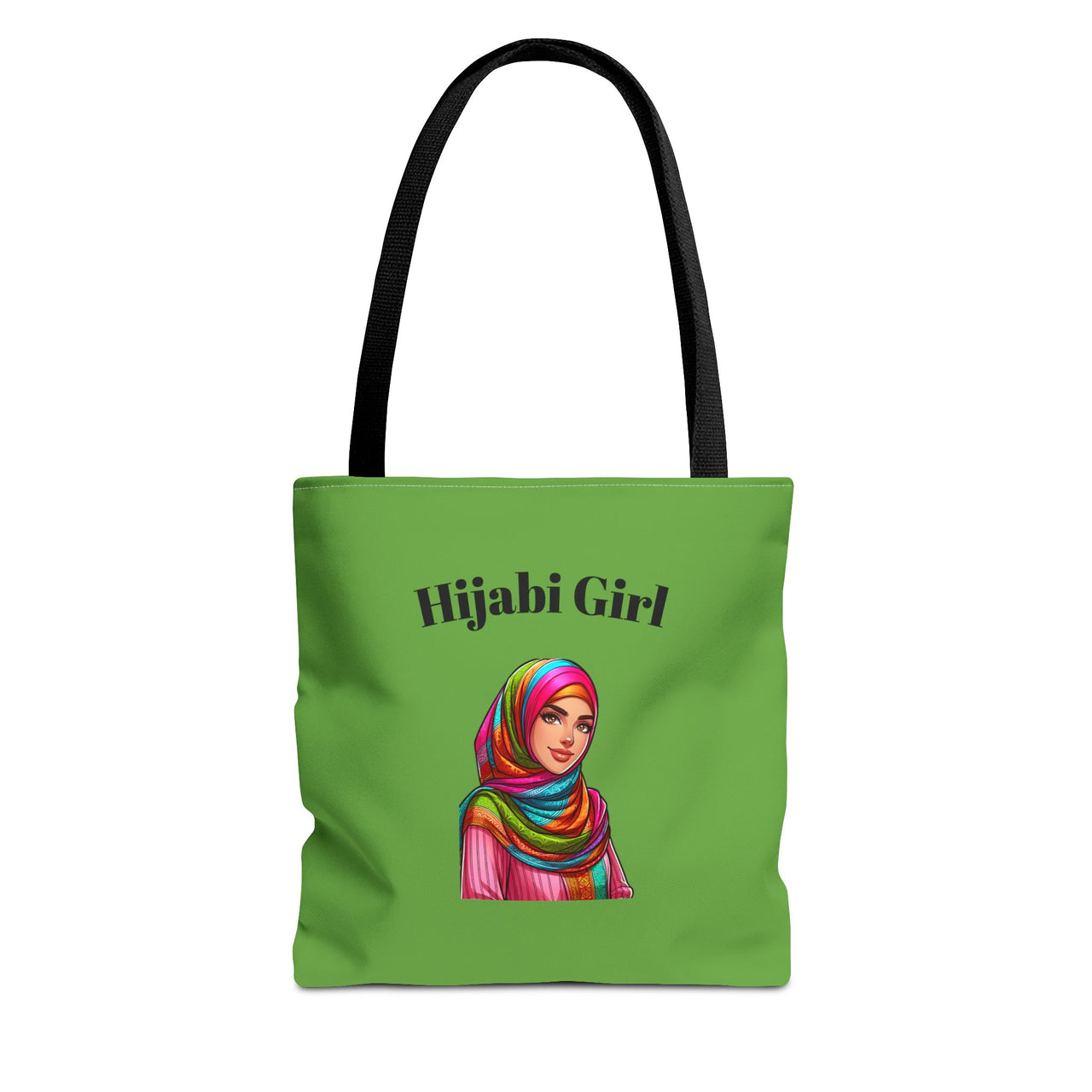 Colorful Hijabi Girl Tote Bag - Stylish and Functional for Every Occasion GREEN - Modestly Vogue 