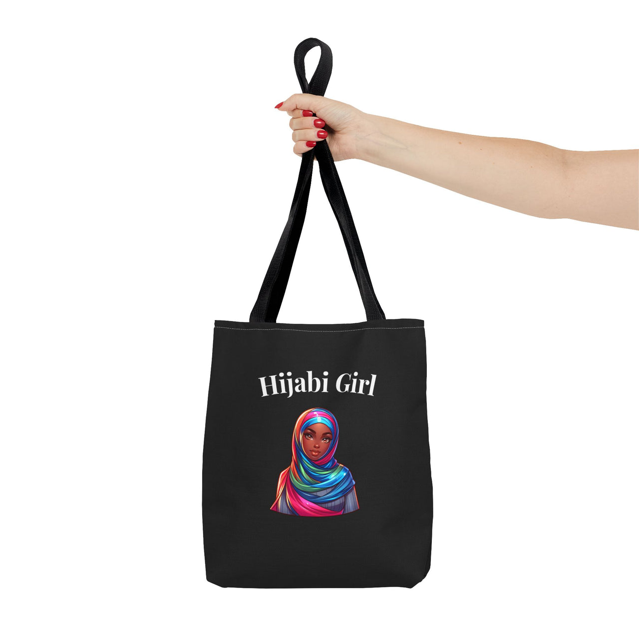 Colorful Hijabi Girl Tote Bag - Stylish and Functional for Every Occasion BLACK - Modestly Vogue 