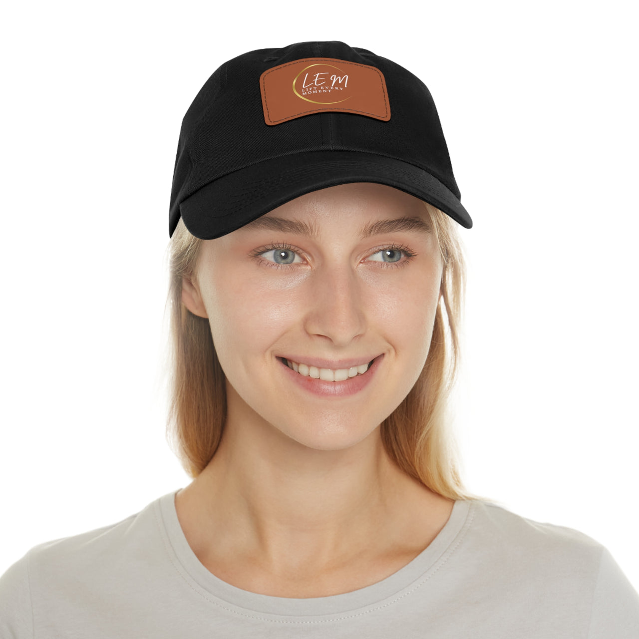 L.E.M. Leather Patch Signature Baseball Cap Hat - Modestly Vogue 