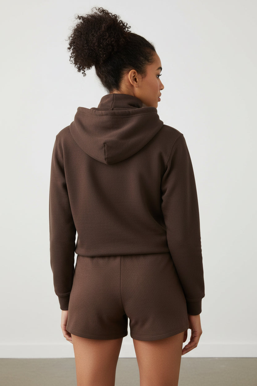 LEM Espresso Full-Zip Hoodie - Modestly Vogue 