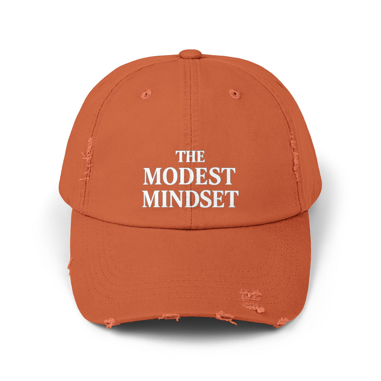 Unisex Distressed Cap – Modest Mindset Inspirational Hat for Everyday Style