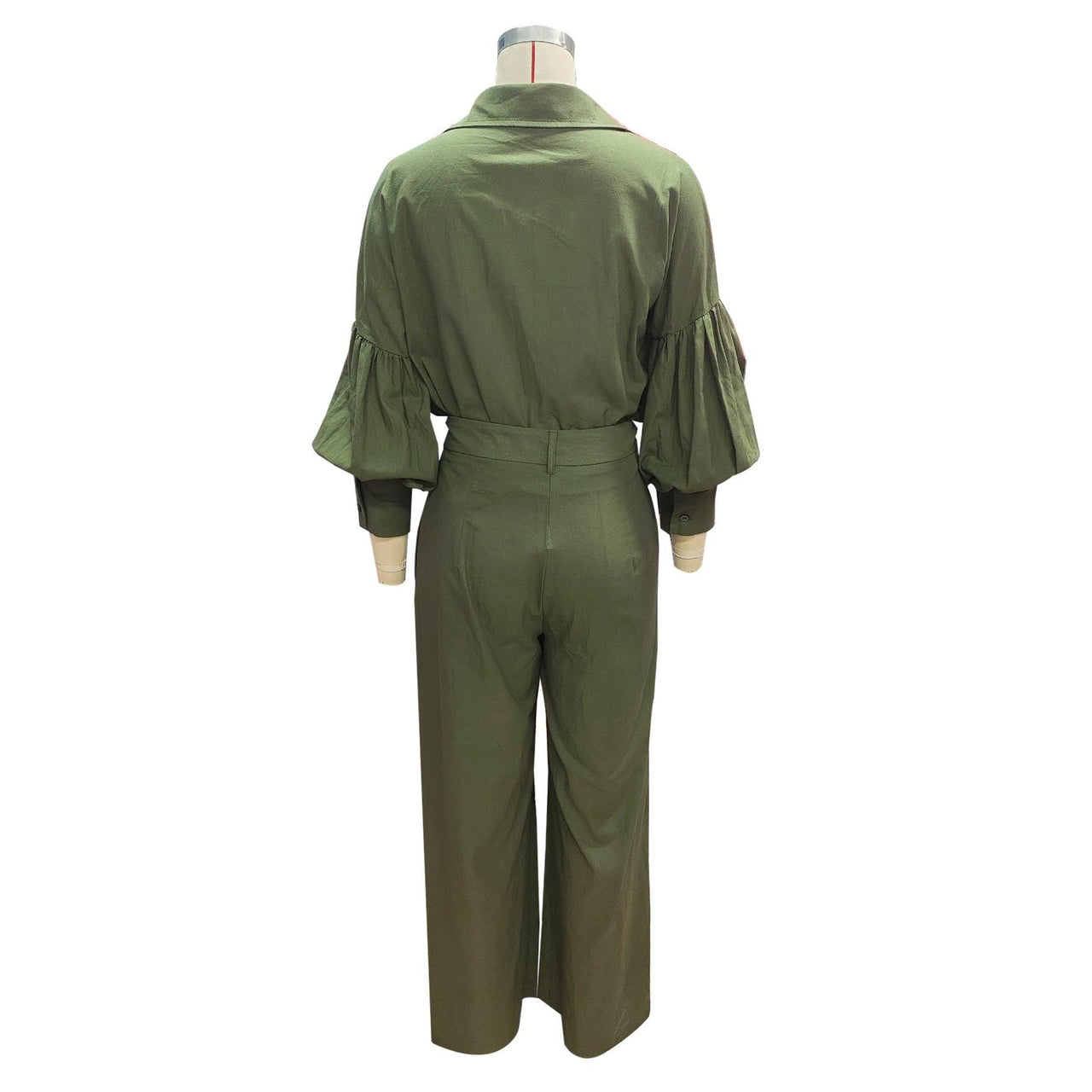 Autumn Solid Color Long Sleeved Shirt Wide Leg Pants Cotton Linen Two Piece Sets - Modestly Vogue 