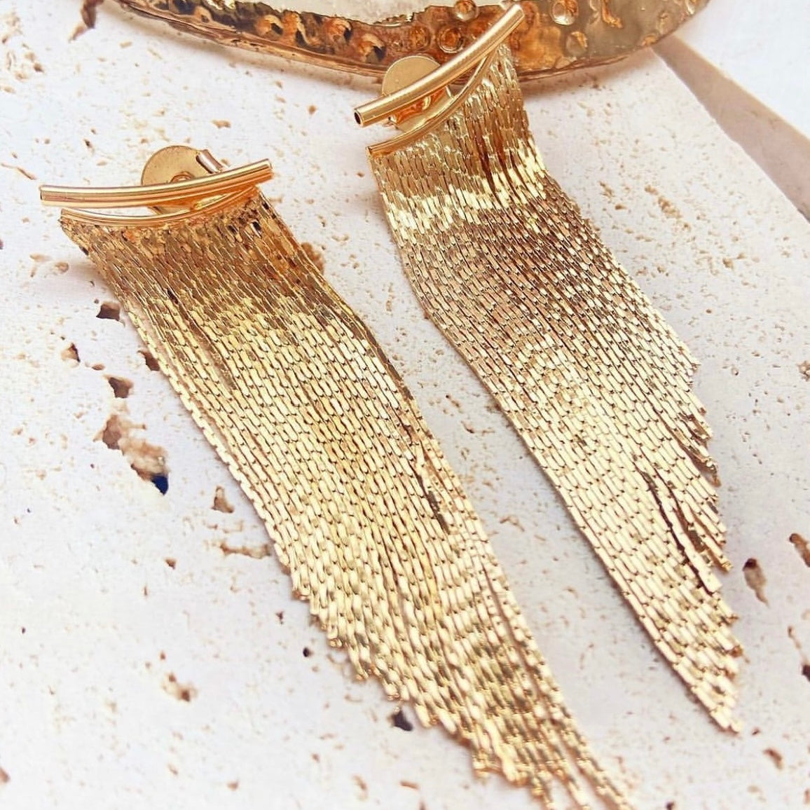 Gold Tassel Long Earrings - Modestly Vogue 
