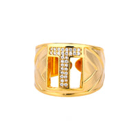 Personalized Gold Stone Initial Ring | Modestly Vogue - Modestly Vogue 