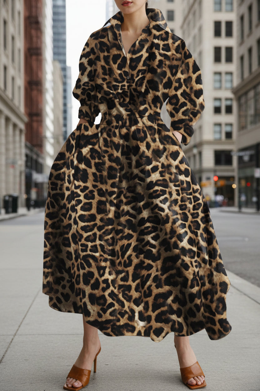 Leopard Print Maxi Dress - Modestly Vogue 