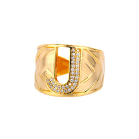 Personalized Gold Stone Initial Ring | Modestly Vogue - Modestly Vogue 